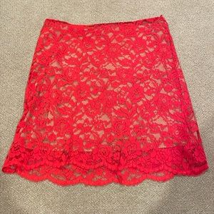 Francesca’s lacy red skirt